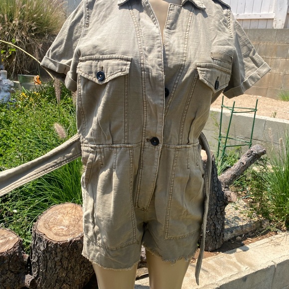 Free People Tan Utility Romper - Picture 7 of 11